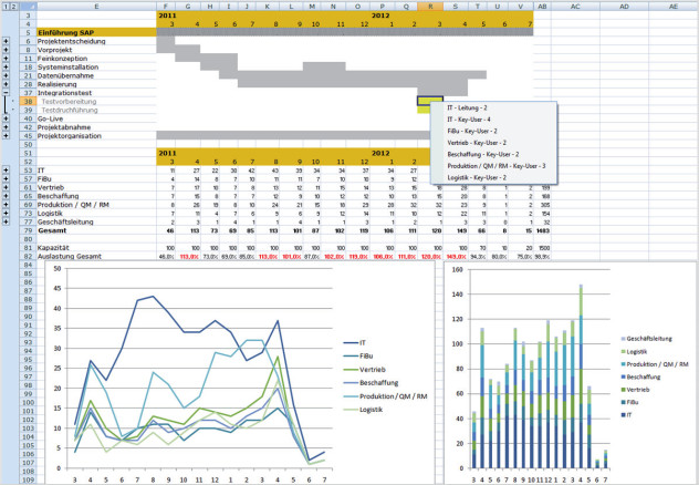 Abbildung 19: Projektcockpit Ressourcenplanung