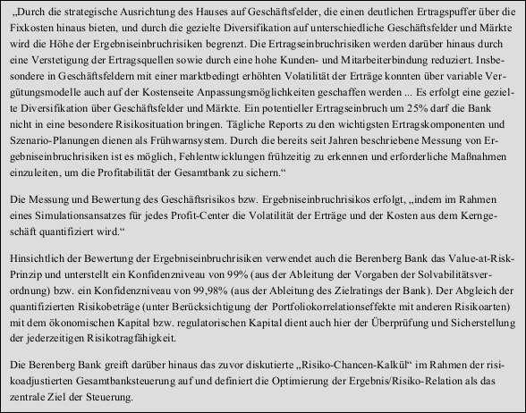 Abbildung 9: Eckpunkte des Managementmodells der Berenberg Bank